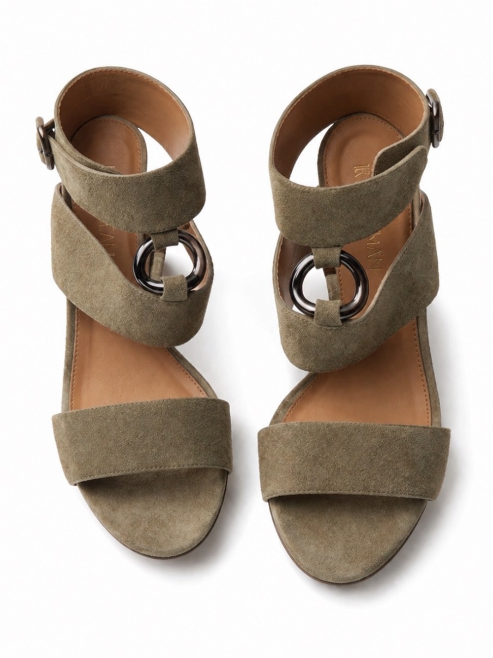 AQUAZZURA SAFARI Truffle Olive Green Block Heel Sandals